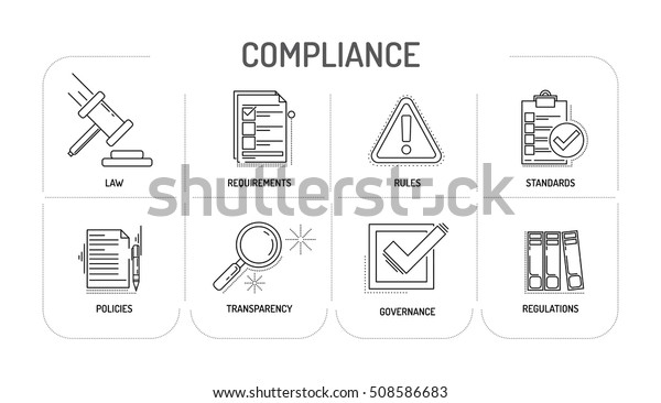 コンプライアンス ラインアイコンコンセプト のベクター画像素材 ロイヤリティフリー