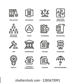 COMPLIANCE LINE ICON SET