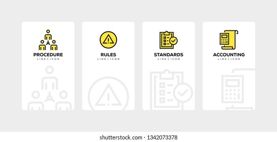 COMPLIANCE LINE ICON SET