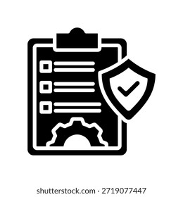 Ilustración vectorial de glifos de iconos de gestión de conformidad