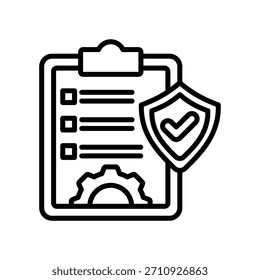 Ilustración vectorial de línea de iconos de gestión de conformidad