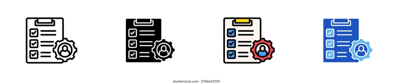 Conjunto de iconos de gestión de conformidad Colección de varios estilos
