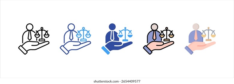 Conjunto de Ícones de Vários Estilos do Compliance Manager