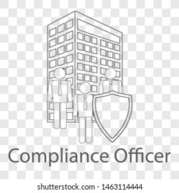 Compliance officer icon on transparency background. Modern flat design vector illustration. Symbol for your web site design.
