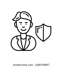 Compliance Officer Icon In Vector. Logotype