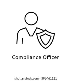 Compliance Officer Vector Line Icon