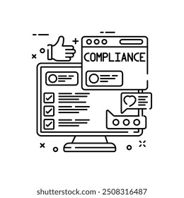 Compliance Outline Icon, Vector illustration