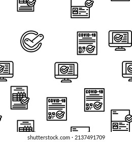 Compliance Quality Procedure Vector Seamless Pattern Thin Line Illustration