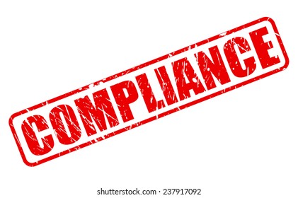 Compliance red stamp text on white