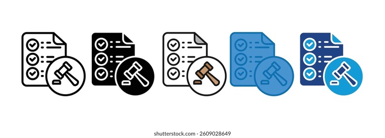 Compliance Report Icon Set Multiple Style Collection