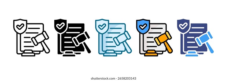 Conjunto de iconos de informes de conformidad Colección de estilos múltiples