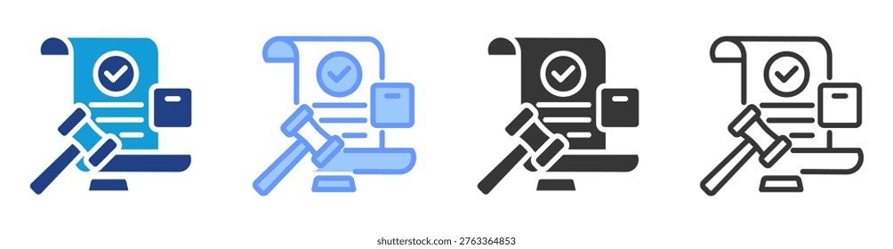 Compliance Requirement icon set multiple style collection