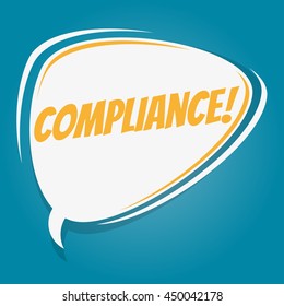 compliance retro speech bubble