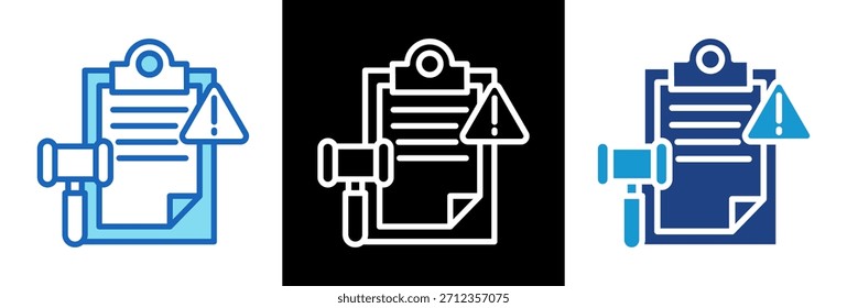 Ilustração de vetor de estilo triplo do ícone de risco de conformidade