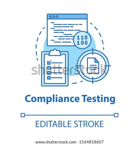 Compliance testing turquoise concept icon. Software development stage idea thin line illustration. Conformance testing. App programming. System check. Vector isolated outline drawing. Editable stroke
