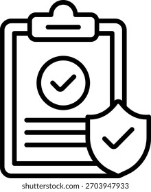 Compliance-Vektordesign im modernen Stil, Gesundheitsregulierung und AIDS-Präventionspolitik, medizinische Standards, Illustration. Liniensymbol
