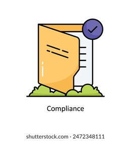 Compliance vector filled outline icon style illustration. Symbol on White background EPS 10 File