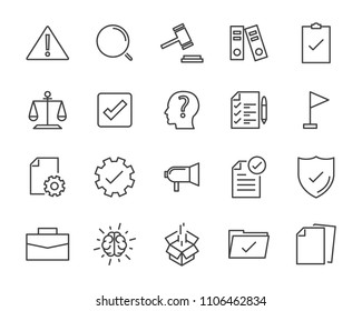 compliance vector line icon set