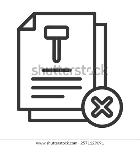 Compliance Violation Icon Vector Illustration Outline