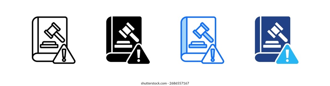 Symbol für Compliance-Verletzungsrisiko - Sammlung mehrerer Stile festlegen