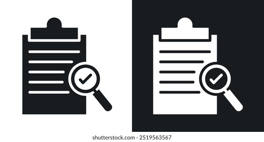 Ícone de vetor de linha de conformidade definido em estilo sólido e de contorno.