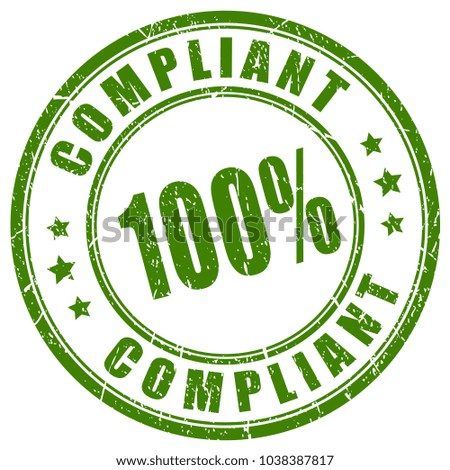 Compliant green ink stamp vector illustration isolated on white background