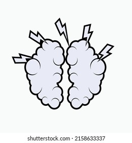 Complicated Brain Icon. Symbol Confuse in Line Art Style. Difficult Sign - Vector.