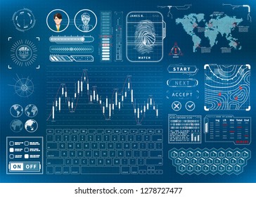 Complicated Bright Futuristic User Interface Concept
