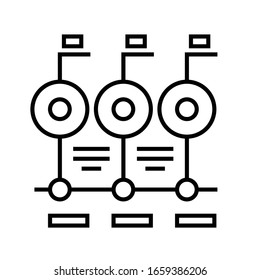 Icono de línea de configuración complicada, signo de concepto, ilustración de vector de esquema, símbolo lineal.