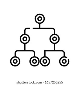 Complicated connections line icon, concept sign, outline vector illustration, linear symbol.