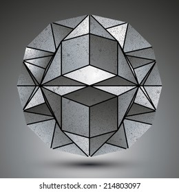 Complicated dimensional spherical element created from geometrical  figures.