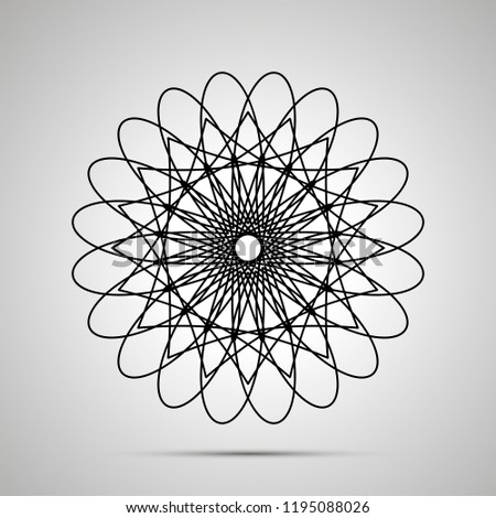 Complicated guilloche simple black icon with shadow