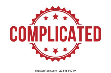 Complicated Red Rubber Stamp vector design.