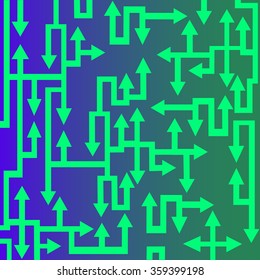 Complicated Scheme Of Arrows(vector Eps10)