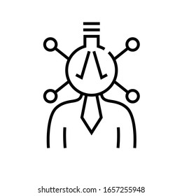Ícone de linha de tarefas complicadas, sinal de conceito, ilustração vetorial de contorno, símbolo linear.