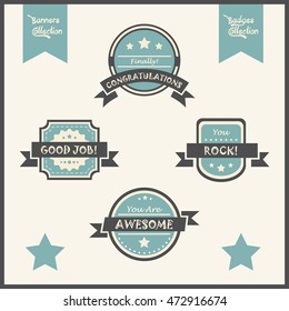 compliment badges set