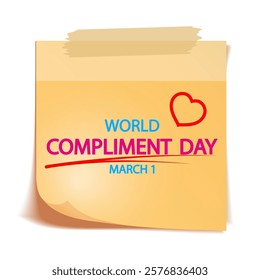 Compliment world day sticker, vector art illustration.