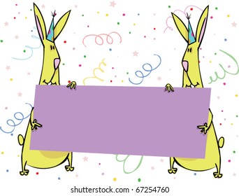 Complimentary ticket for a New Years party 2011 with two rabbits