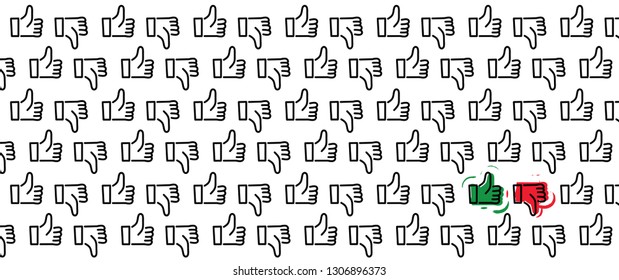 Compliments day. Compliments oke like hand thumb up or thumbs down. Funny okay or super good icons. Vector okey hands. Unlike or dislike day. Don't or Dont finger