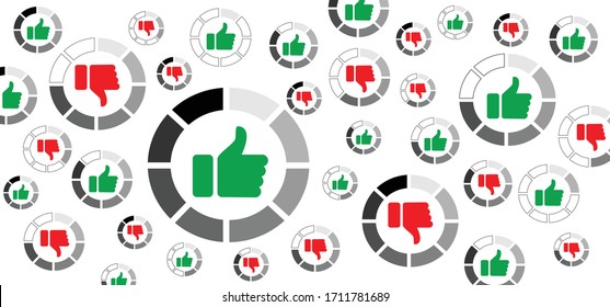 Compliments, oke, like hand thumb up or thumbs down. Funny okay or super good icon. Vector okey hands. Unlike or dislike day. Connect Don't or Dont finger. do's en don'ts. Timer, loading sign