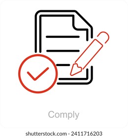 Comply and accept icon concept