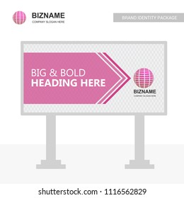 Compnay Bill board design with world logo vector 