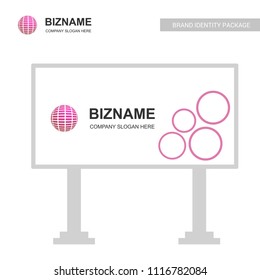 Compnay Bill board design with world logo vector 