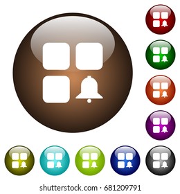 Component alert white icons on round color glass buttons
