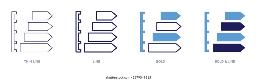 Component analysis icon in 4 different styles. Thin Line, Line, Bold, and Bold Line. Duotone style. Editable stroke.