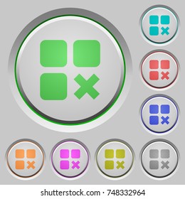 Component cancel color icons on sunk push buttons