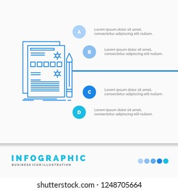 Component, data, design, hardware, system Infographics Template for Website and Presentation. Line Blue icon infographic style vector illustration