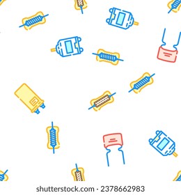 component electronic chip vector seamless pattern thin line illustration
