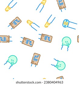 component electronic chip vector seamless pattern thin line illustration