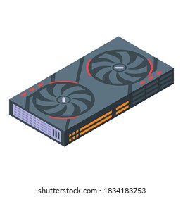 Component graphic card icon. Isometric of component graphic card vector icon for web design isolated on white background